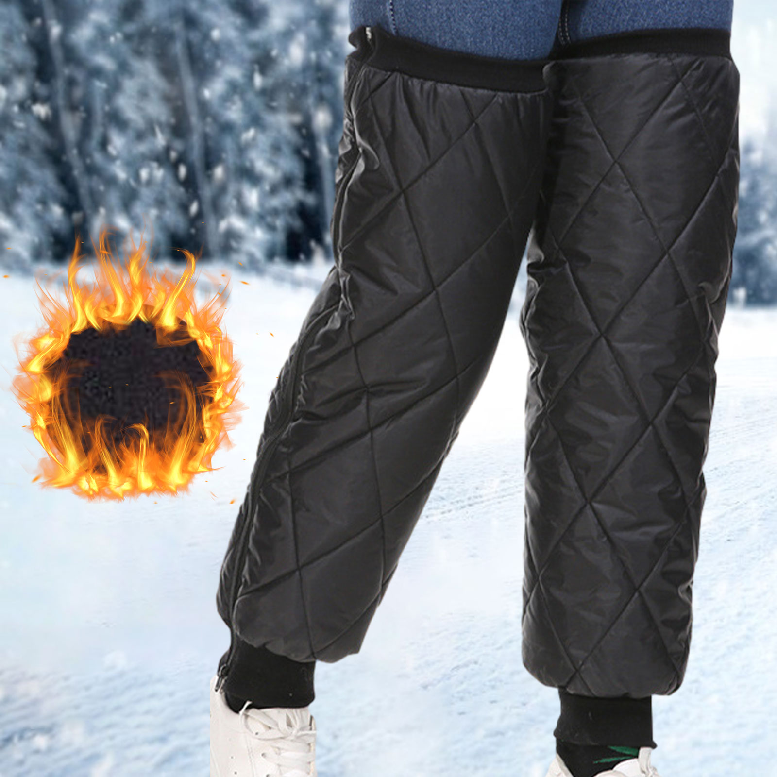 Mountain Biking Knee Pads - 1 Pair Motorcycle Leg Warmers Zipper