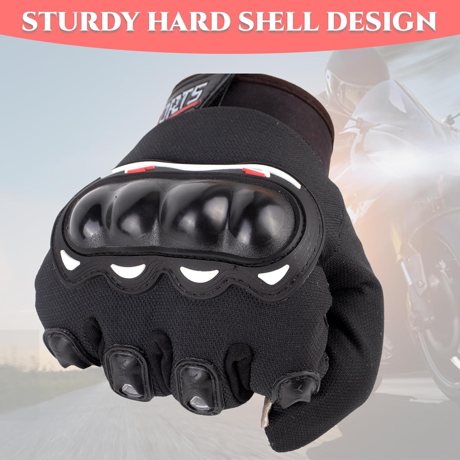Mountain Biking Gloves - Full Finger Motorbike Gloves Breathable Slip