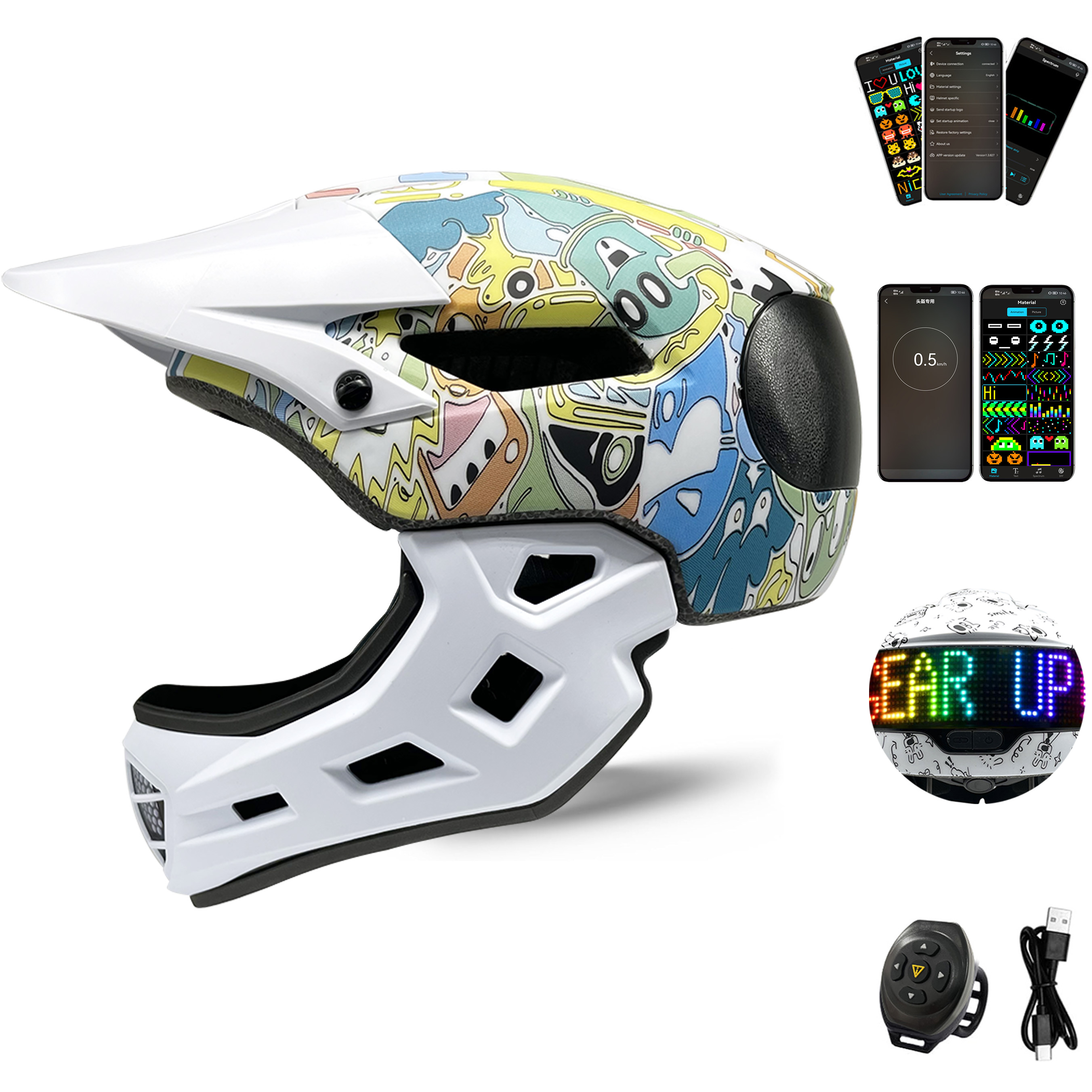 Mountain Biking App - Bicycle Helmets with Light High Visibility