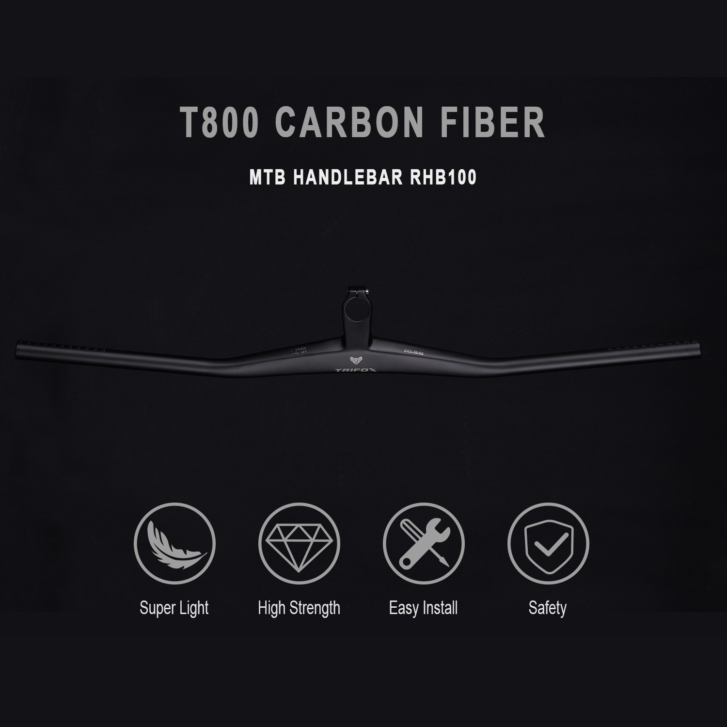 Mountain Biking Xc - TRIFOX Carbon Fibre Bicycle MTB Handlebar
