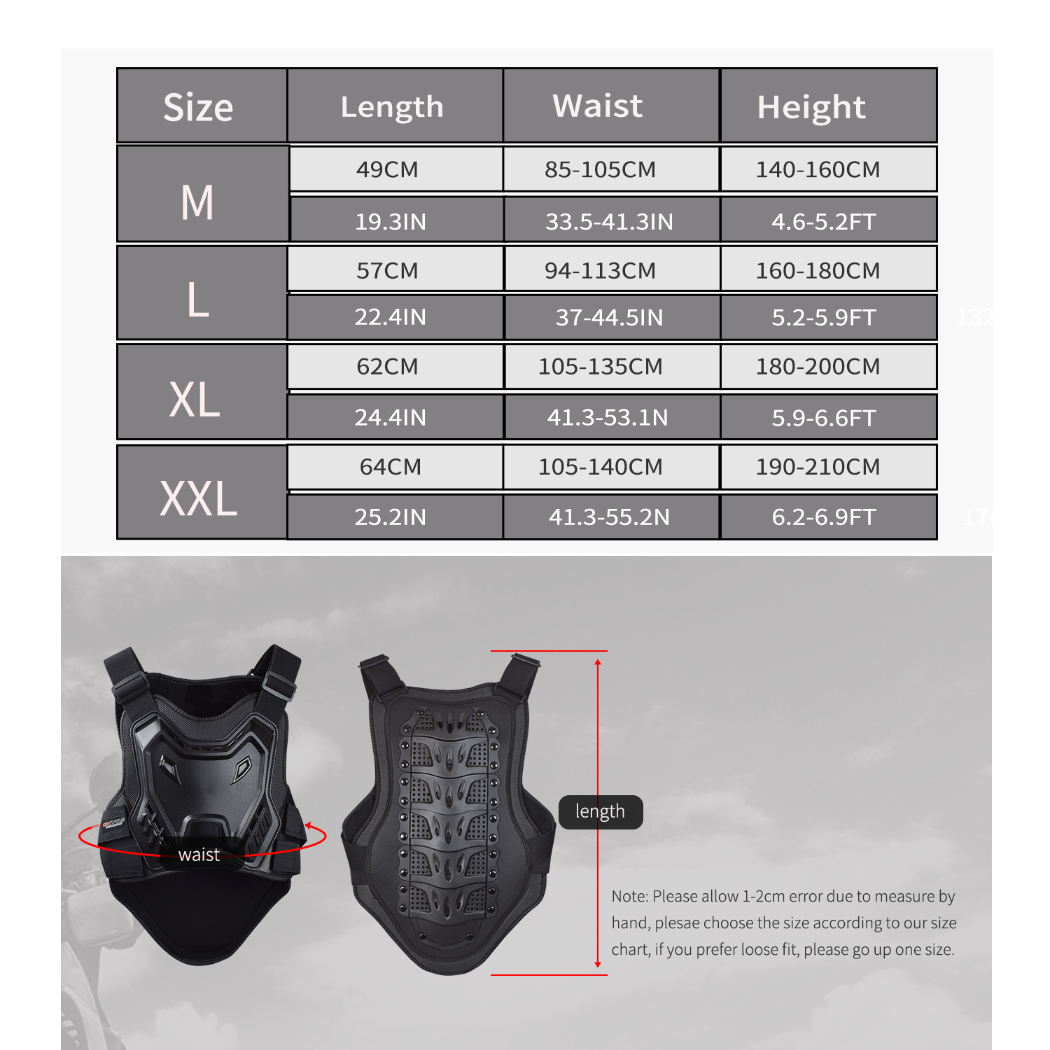 Motorcycle Armor Vest Dirt Bik – Mountain Biking Chest Protector Bewertung und Preis