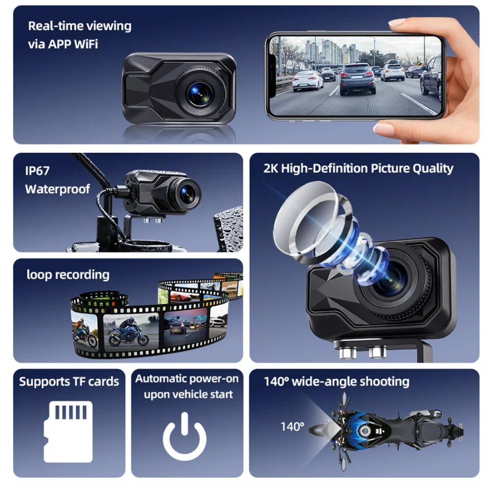 Motorcycle DVR 2K HD WiFi & AP – Mountain Biking App Bewertung und Preis